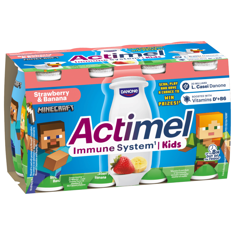 Actimel Kids jahoda-banán 8x