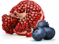 Granátové jablko a čučoriedky